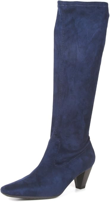 blue suede knee high boots uk