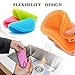 UUSHER Silicone Scrubber, Silicone Sponges Multipurpose Kitchen Scrub Brush for Dish Pot and Veggies Fruit Non-Stick Pan 5 Colors