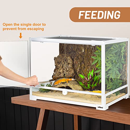 OIIBO 30 Gallon Reptile Tank, 24" x 18" x 18" Front Opening Reptile