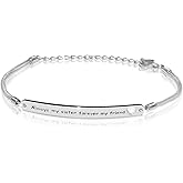 AOBOCO Sterling Silver Sister Bracelet Embellished with Crystals from Austria, Always My Sister Forever My Friend, Inspirational Christmas Anniversary Birthday Jewelry Gifts for Sister Best Friend