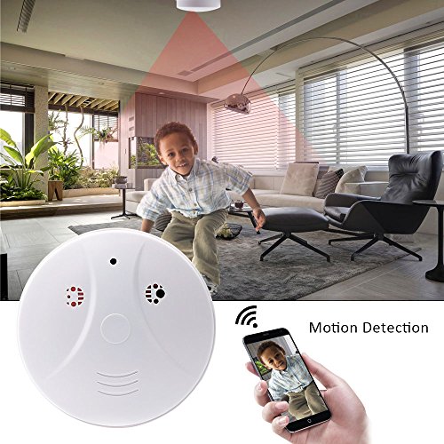 WIFI Smoke Detector Camera 1080P TANGMI Security Camera Wall Mount Motion Detection Video Surveillance Camcorder IP P2P Android iPhone Remote Control - Thumbnail 3