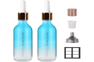 Stellacare 2P,2oz Dropper Bottle, Glass Bottle with Eyedropper, Small Glass Bottles with Lids Clear Glass Dropper