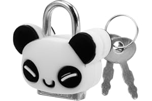 Operitacx Panda Mini Padlock with Key Lightweight Cartoon Metal Cabinet Lock for Jewelry Boxes Backpacks Drawers and Small St