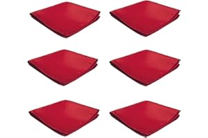 FOMANN Mens Pocket Squares Handkerchief 6 PK Wedding Party Solid Color Handkerchiefs