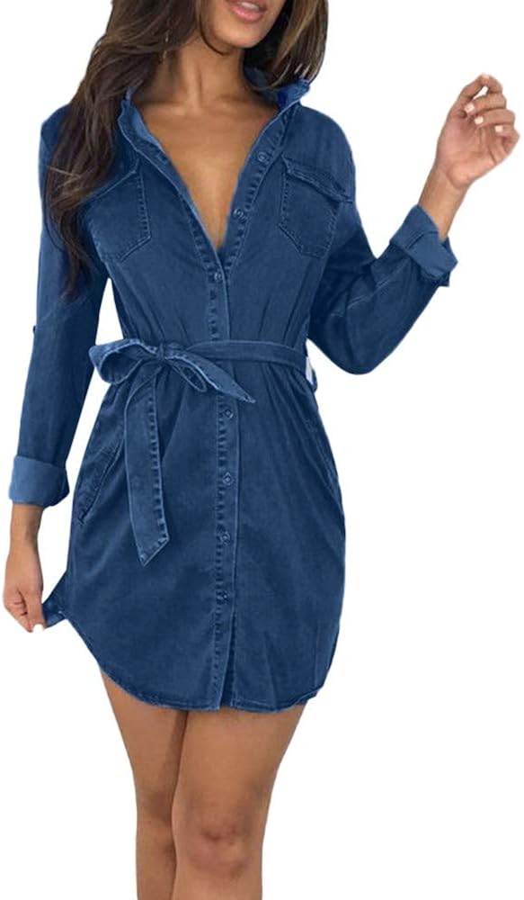 ladies denim shirt dress uk