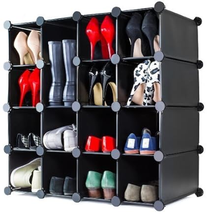 Andrew James Shoe Rack Storage Organiser With 16 Modular