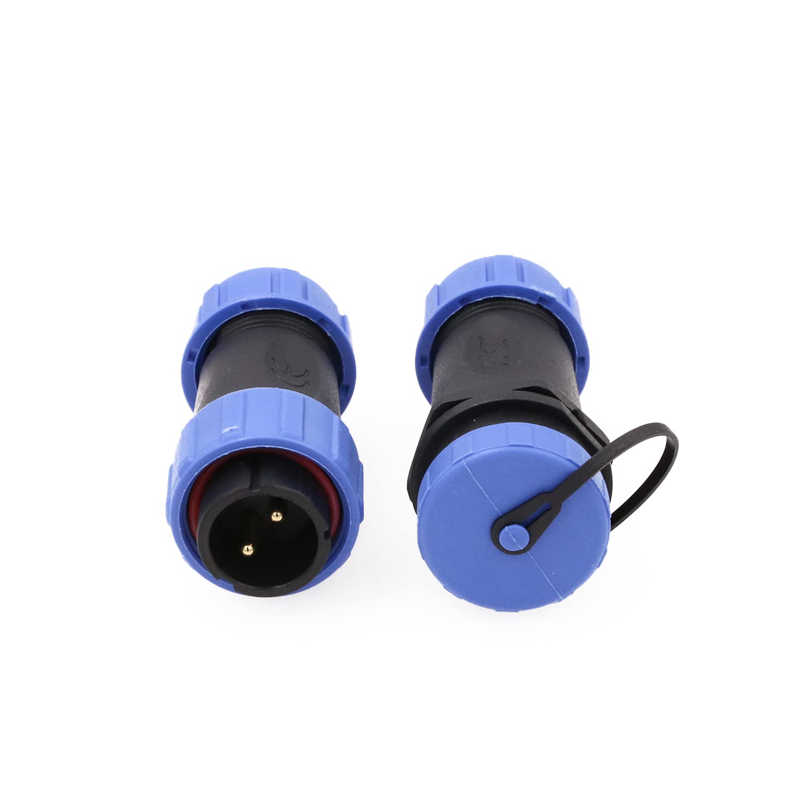 ZBLZGP HE21 2 Pin Aviation Circular Industrial Threaded IP68 Waterproof Connector Male Plug and Female Socket In-Line Cable Connector