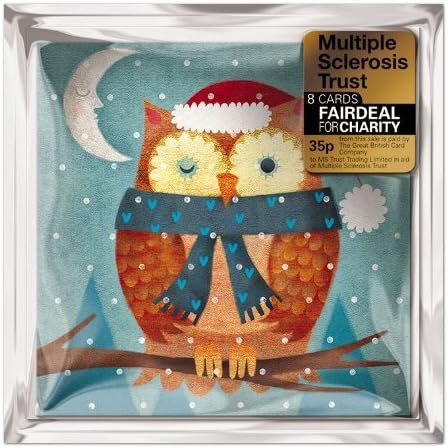 Charity Christmas Cards (ALM4401) Multiple Sclerosis Trust - Christmas Owl - Pack Of 8 Cards