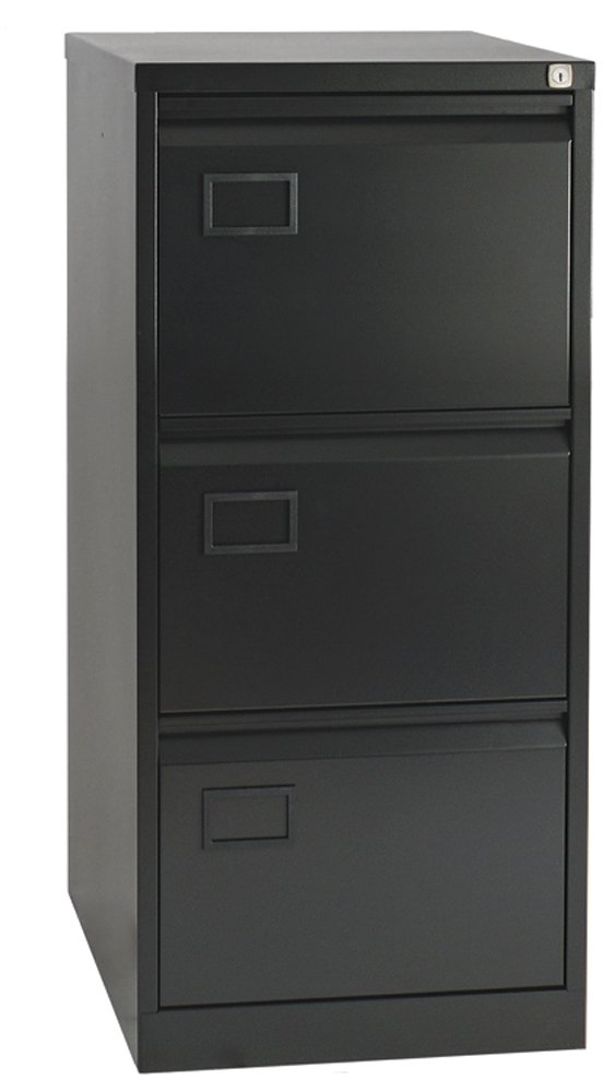 Office Hippo Bisley 3-Drawer Filing Cabinet - Black