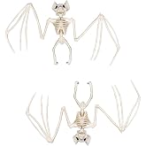 Halloween Animal Skeleton Decor Halloween Decorative Horrible Cow Bat Spider Rat Bones for Decoration (2, bat)