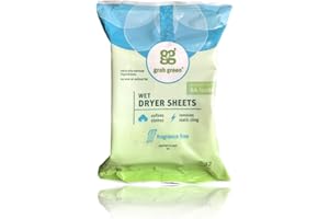 Grab Green Natural Wet Dryer Cloths, Fragrance Free, 32 Sheets