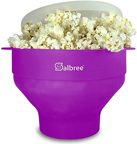 Original Salbree Microwave Popcorn Popper, Silicone Popcorn Maker, Collapsible Bowl BPA Free - 18 Colors Available (Purple) (Best Way To Microwave Popcorn)