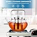 SULIVES Glass Teapot with Stainless Steel Infuser & Lid, Borosilicate Glass Flower Tea Kettle Stovetop Safe, Blooming & Loose Leaf Teapots, 34 oz / 1000 ml