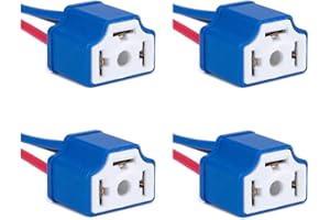 BlyilyB 4-Pack H4 9003 HB2 Wiring Harness Headlight Ceramic Socket Connector Compatible With Car Truck Boat Marine Headlight Fog Light