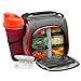 Thermal Insulated Lunch Bag Bento Box - Kit with 6 Leakproof Food Containers + 28oz Drink Bottle with Shaker + Ice Pack + Case for Pills – Compact and Lightweight Cooler for School, Work, Picnic & Gym