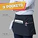NEZZON Black Waitress Apron-5 pack with 3 Pockets: 7.9x6.5”–Commercial Grade 35% Cotton & 65% Polyester–Professionally Hemmed Edges to Last–Smart Look,Low Crease–Machine Wash,Iron,Quick Dry