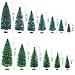 Nilos 53 PCS Artificial Mini Christmas Trees Set, Bottle Brush Trees with Wood Base Tabletop Sisal Trees for Winter Crafts Christmas Themed Decor 5 Colors and 7 Sizes