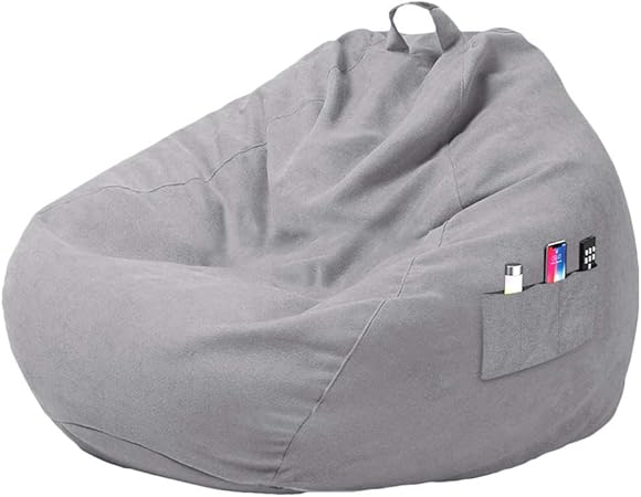 Miuline Grote Bean Bag Stoel Bank Bank Cover Zonder Filler Luie Ligstoel Hoge Rug Bonen Tas Stoel Met Drie Zijzakken Voor Volwassenen En Kinderen S 70x80cm Grijs Amazon Nl