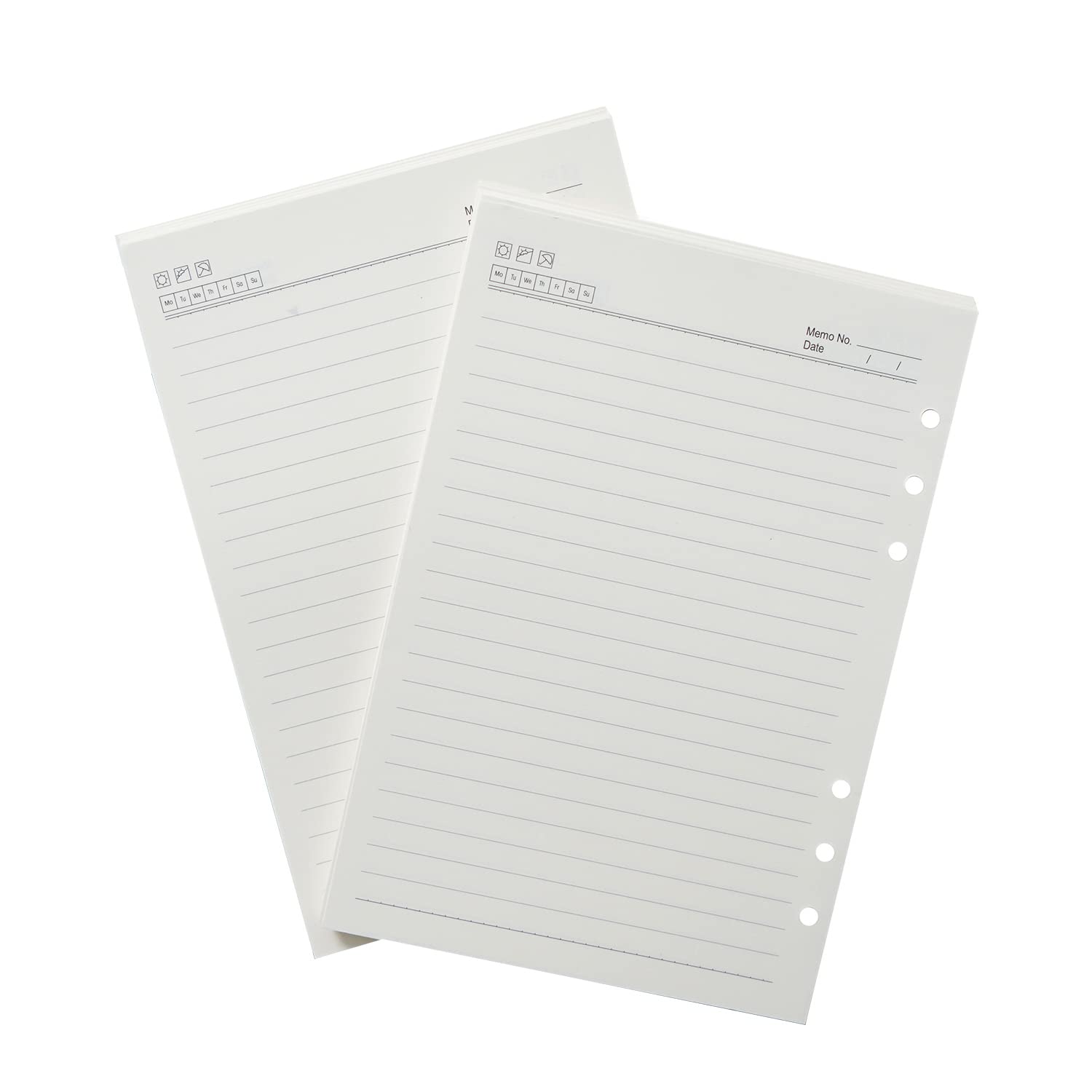 Moterm Ruled Refill Pages for A5 Ring Planner Undated Set of 2 (8.27" x 5.59")