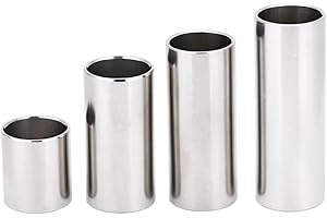 Slide Chitarra,Bottleneck Guitare,Guitar Slide Set,4Pcs Stainless Steel Guitar Bass Slides Cylinder Tube Guitar Tone Bar Acce