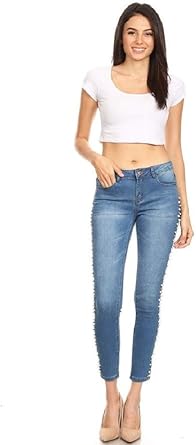 diamante side stripe jeans
