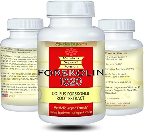 Forskolin 1020 | Heavyweight Herbs for a Lighter You | Fat Burner Supplement &amp; Appetite Suppressant | Pure &amp; Potent Coleus Forskohlii Root Extract | 30 Day 'Peace of Mind' Guarantee