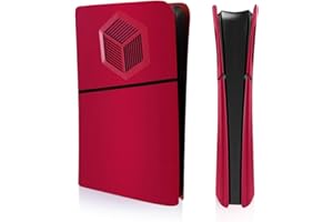 XinGeeek Faceplate Cover for PS5 Slim Digital Edition Faceplates with Cooling Vents Hard Shockproof Face Plate Cover Anti-Scratch Dustproof Protective ABS Case (Rose Red)