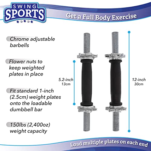 Swing Sports 1 Inch Dumbell Bar Set Spinlock Sleeve Barbell Hand