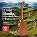 Concert Ukulele Bundle - LEFT HANDED, Deluxe Series by Hola! Music (Model HM-124LFT+), Bundle Includes: 24 Inch Mahogany Ukulele with Aquila Nylgut Strings Installed, Padded Gig Bag, Strap and Picks