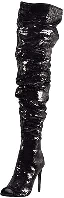 thigh high sequin boots