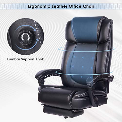 REFICCER Big & Tall Bonded Leather Executive Office Chair, HighBack