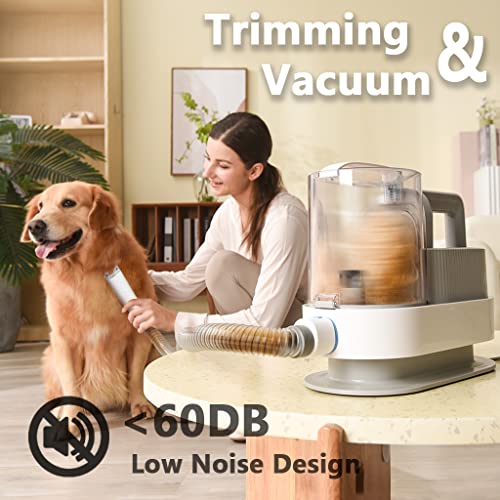 Pet Gromming Kit & Dog Hair Vacuum Suction, Professional Dog Clippers