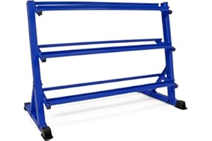 WF Athletic Supply Heavy-Duty Dumbbell Rack Stand, Weight Rack for Home Gym, Weight Holder, Available Sizes for Storage 5-50LB or 5-75LB Dumbbell Pairs, Black/Red/Green/Blue, RACK ONLY