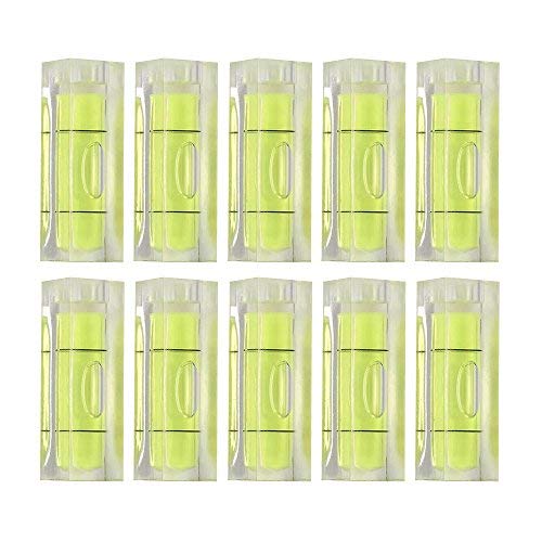 10x Bubble Level Measuring Tools - Level Picture Hanging Level Mark Square Levels for Hand Tools Measuring and Normal Usage - Fluorescent Yellow (10x10x29mm)