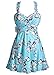 COCOPEAR Women's Elegant Crossover One Piece Swimdress Floral Skirted Swimsuit Medium Aquamarine Floral 2XL/14-16
