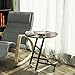 VASAGLE Mobile End Side Snack Table for Living Room, Balcony, Wood Look Accent Furniture with Metal Frame, Easy Assembly