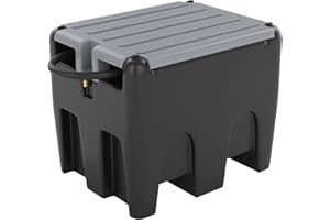 EXPLOREHORIZON 48 Gallon Portable Fuel Transfer Tank with 12V Electric Pump, 10GPM Flow, 13Ft Hose & Auto Nozzle – Diesel Transfer Tank for Trucks, Tractors, Boats, Generators – Black