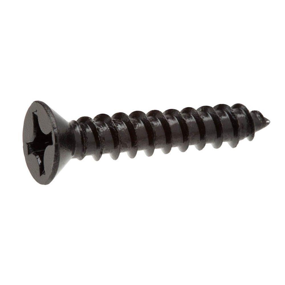 Everbilt Black Finish 12 x 11/4 in. Flat Head Phillips Drive Wood Screw (18 Pieces) Amazon