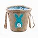 Easter Egg Basket for Kids Bunny Burlap Bag to Carry Eggs Candy and Gifts (Bunny Blue)