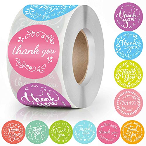 Thank You Stickers Roll， 10 Designs 1.5\