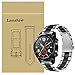 for Huawei Watch GT Band, Lamshaw Stainless Steel Metal Replacement Straps for Huawei Watch GT Smartwatch (Silver-Black)