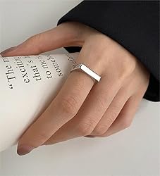 MYNENEY Stainless Steel Square Shape Signet Style