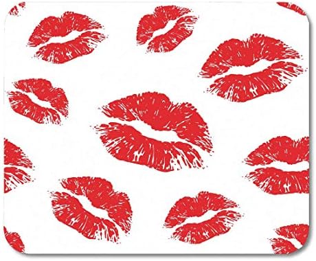 VANKINE Mouse Pads Pattern Red on Lips Mark Lipstick Kiss Full Female Mouse pad 9.5" x 7.9" for Notebooks,Desktop Computers Accessories Mini Office Supplies Mouse Mats