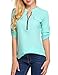 ANGVNS Women Loose V Neck Half Sleeve Chiffon Top, Pale Green, XL
