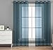 HLC.ME 2 Piece Semi-Sheer Voile Window Curtain Grommet Panels for Bedroom & Kitchen (54
