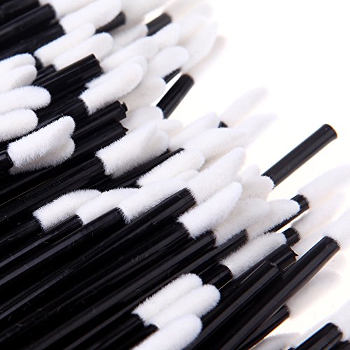 KOLIGHT Disposable Cosmetic Lip Brush Lipstick Gloss Wands Applicator Makeup Tools (1000pcs, Black)