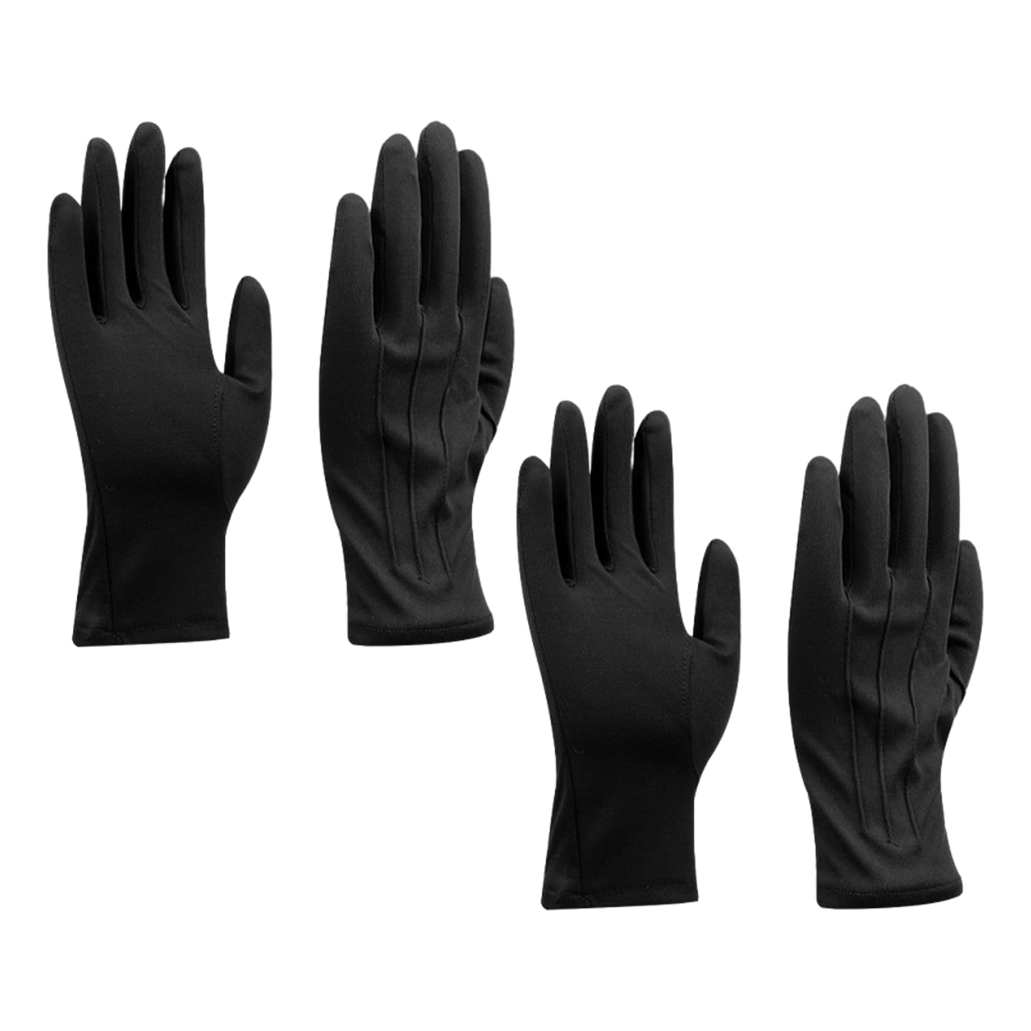 JTMKYO 2 Pairs Black Elastic Gloves - Pleated, Suitable For Black Outfits, Prom & Theater Accessories