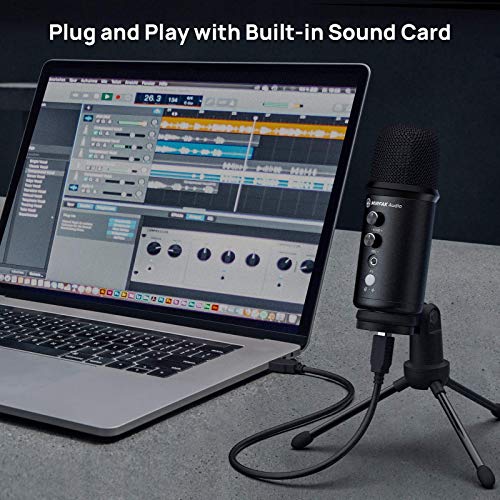 Mirfak USB-Desktop-Mikrofon, Kondensator-Computer PC-Mikrofon mit Stativ Kompatibel mit iOS/Windows/Android/Linux für… – Bild 4