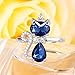 EleQueen 925 Sterling Silver Full Cubic Zirconia Princess Crown Cute Cat Adjustable Cocktail Ring Sapphire Color, Valentine's Day/Mother's Day/Christmas Jewelry Gift for Wife/Mom