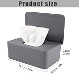 Yoosso 2-in-1 Reusable Wipes Holder Dispenser with Lid Gray White view 3